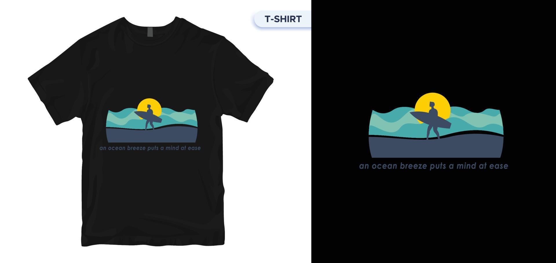 projeto de camiseta. design de camiseta de surf. tipografia, gráficos de camisetas, impressão, pôster. ilustração vetorial de estoque de camiseta. amostras globais. vetor