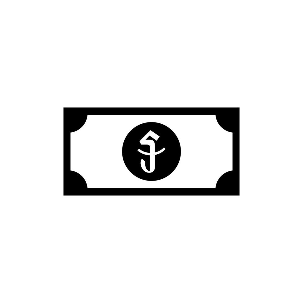 símbolo de ícone de moeda camboja, khr, papel de dinheiro riel. ilustração vetorial vetor