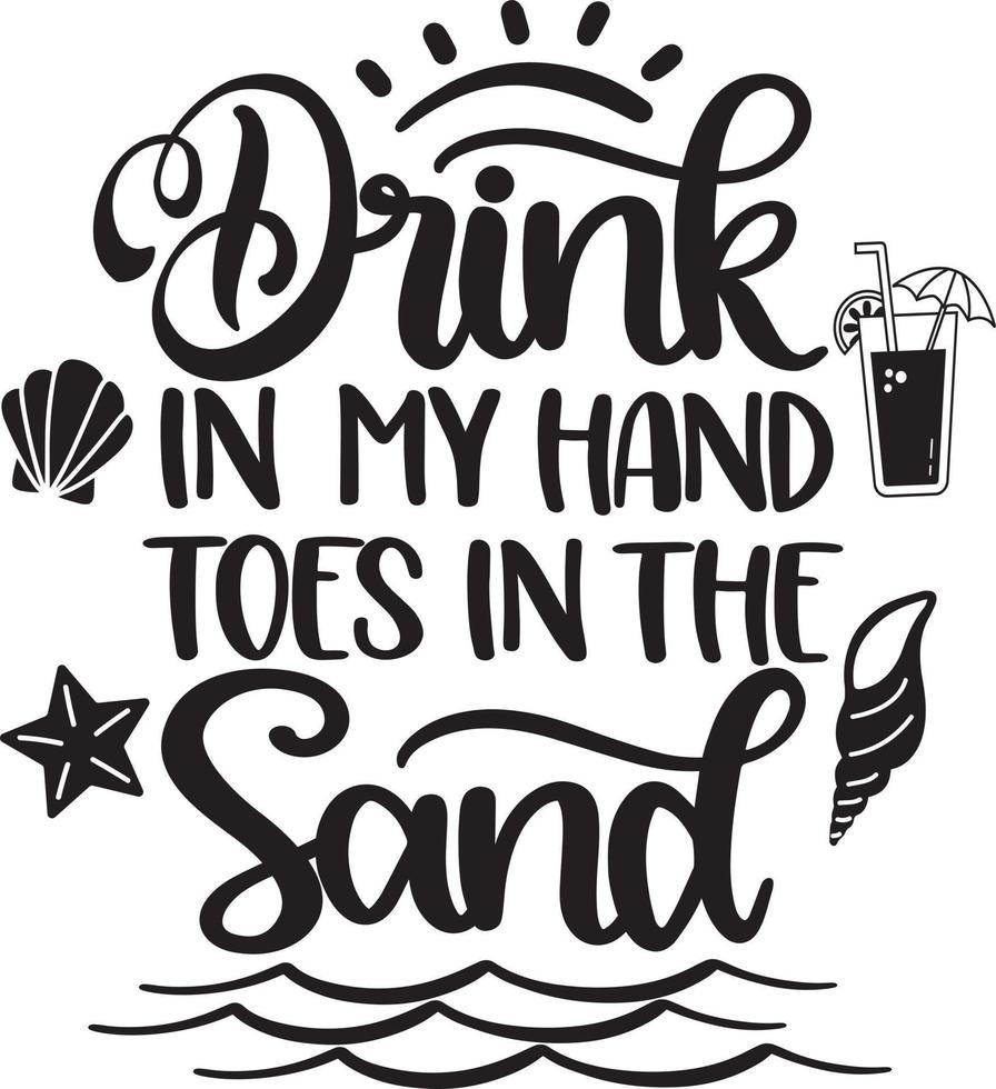 bebo na minha mão os dedos dos pés na areia vetor