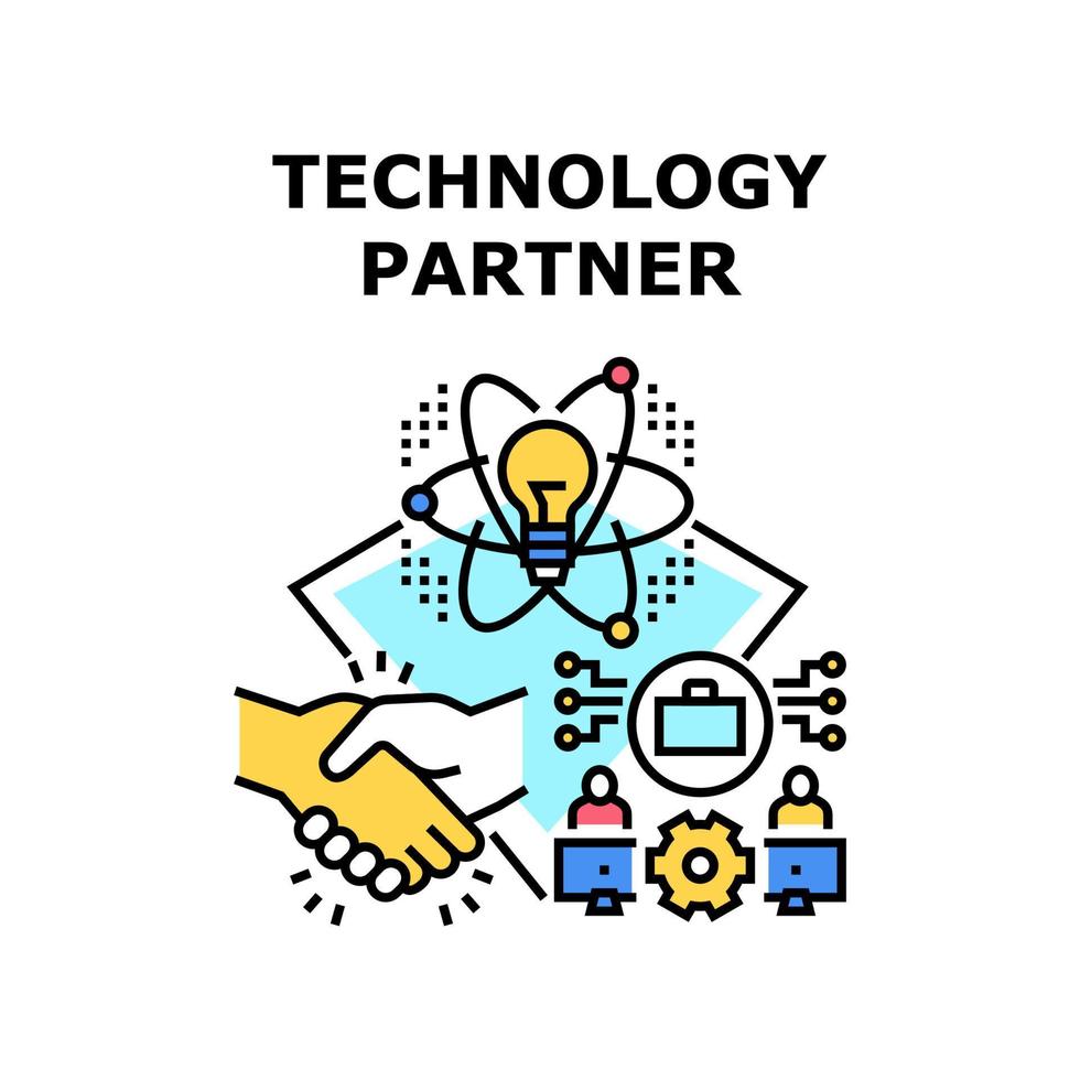 ilustração vetorial de ícone de parceiros de tecnologia vetor