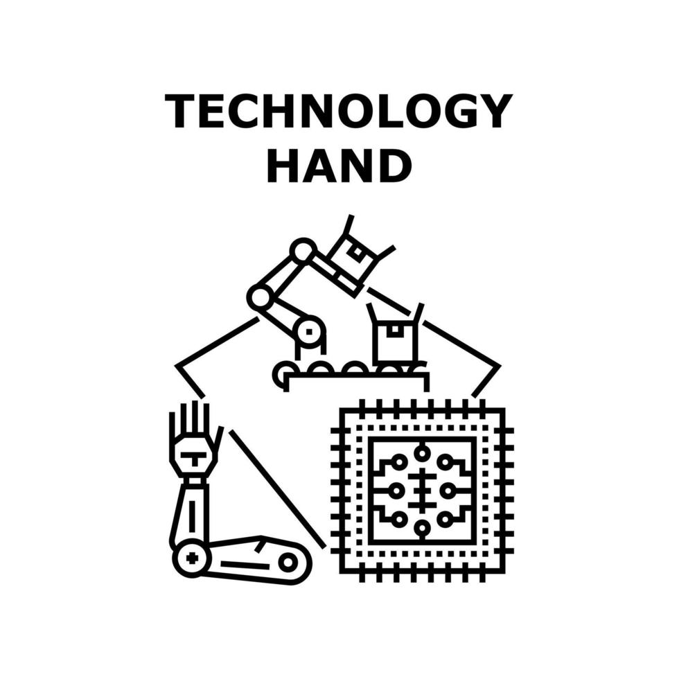 ilustração vetorial de ícone de mão de tecnologia vetor