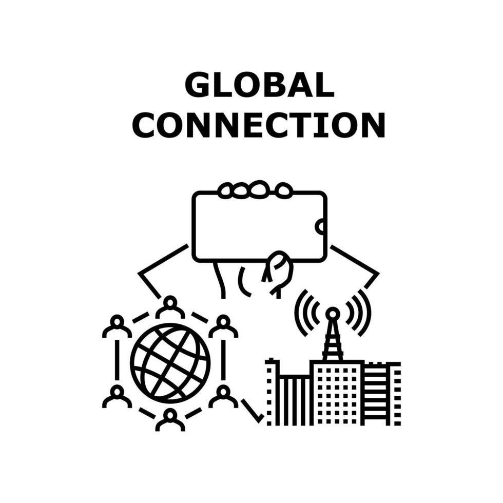 ilustração de conceito de vetor de conexão global