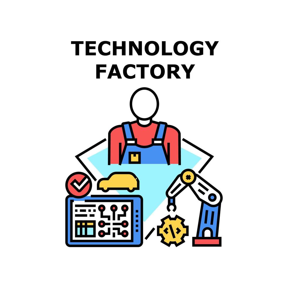 ilustração em vetor ícone de fábrica de tecnologia