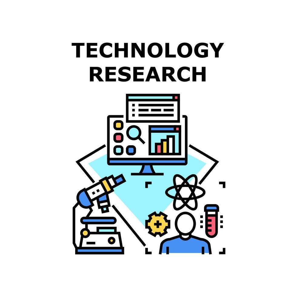 ilustração em vetor ícone de pesquisa de tecnologia