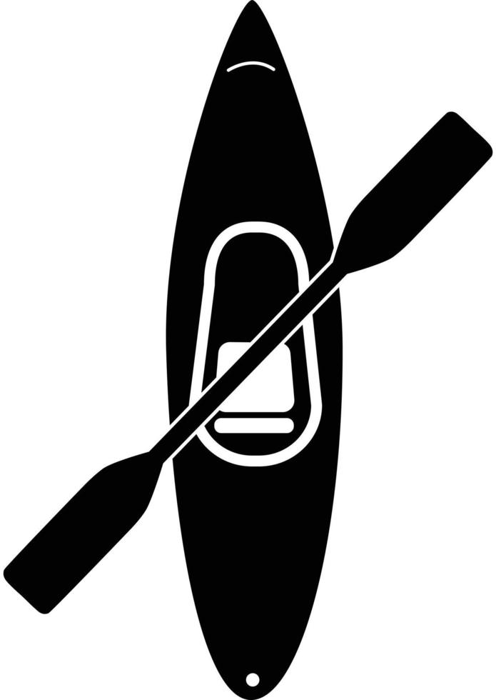 ícone de caiaque em fundo branco. logotipo de caiaque. sinal de canoa. símbolo de rafting. vetor