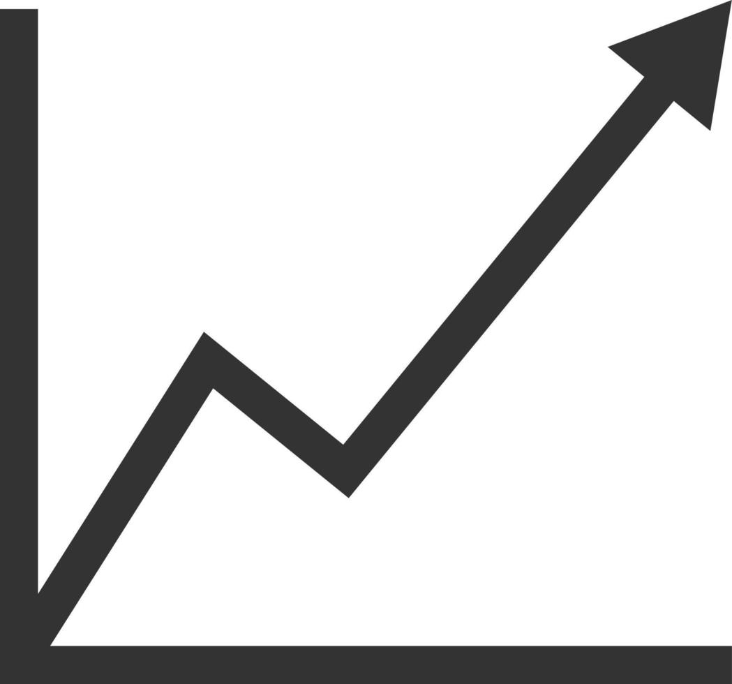 ícone de gráfico em fundo branco. sinal de gráfico. símbolo de gráfico crescente. estilo plano. vetor