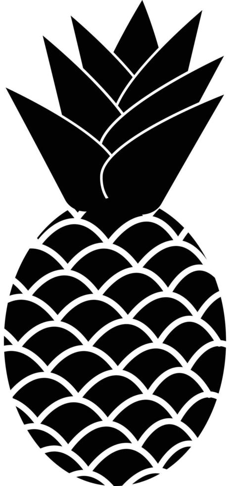 ícone de abacaxi em fundo branco. sinal de abacaxi preto. estilo plano. símbolo de fruta saudável. vetor