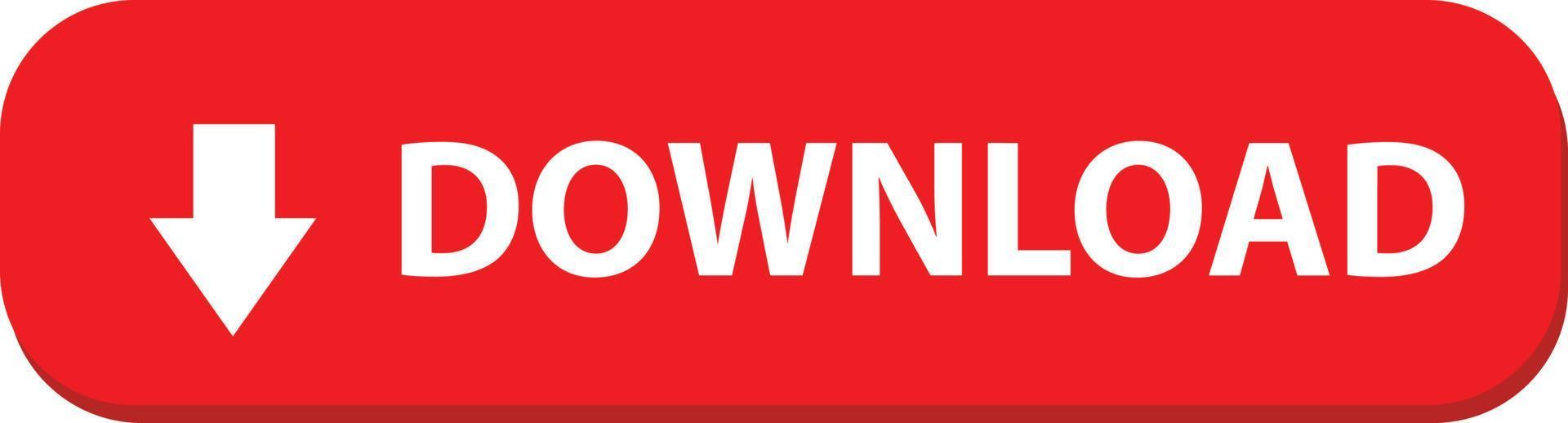 botão de download em fundo branco. baixar o sinal do ícone. símbolo de botão de download vermelho. estilo plano. vetor