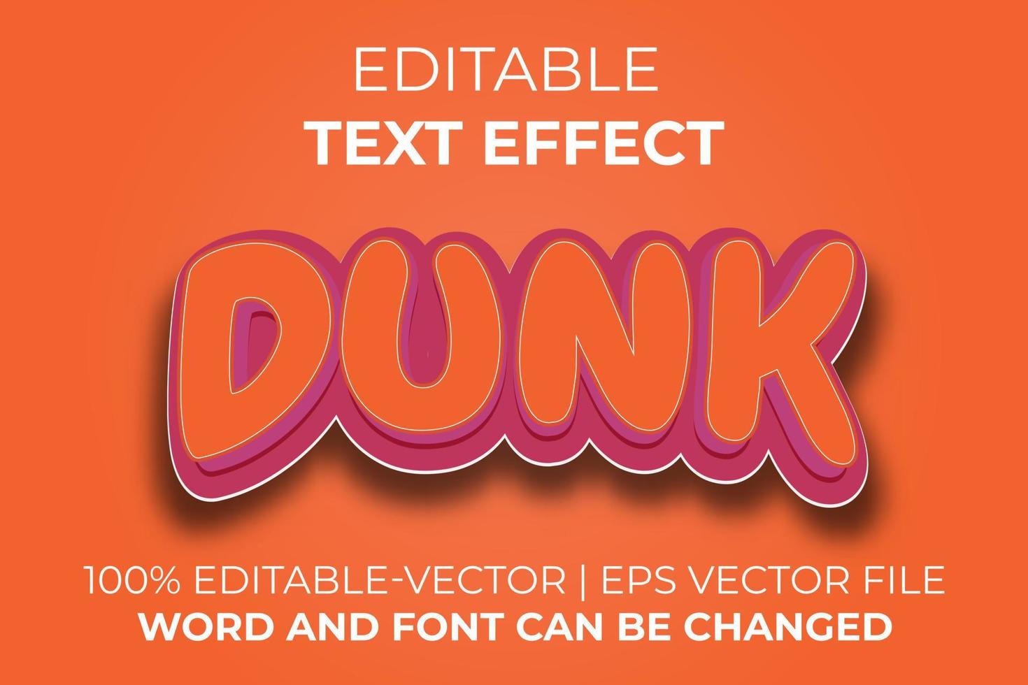 efeito de texto dunk, fácil de editar vetor