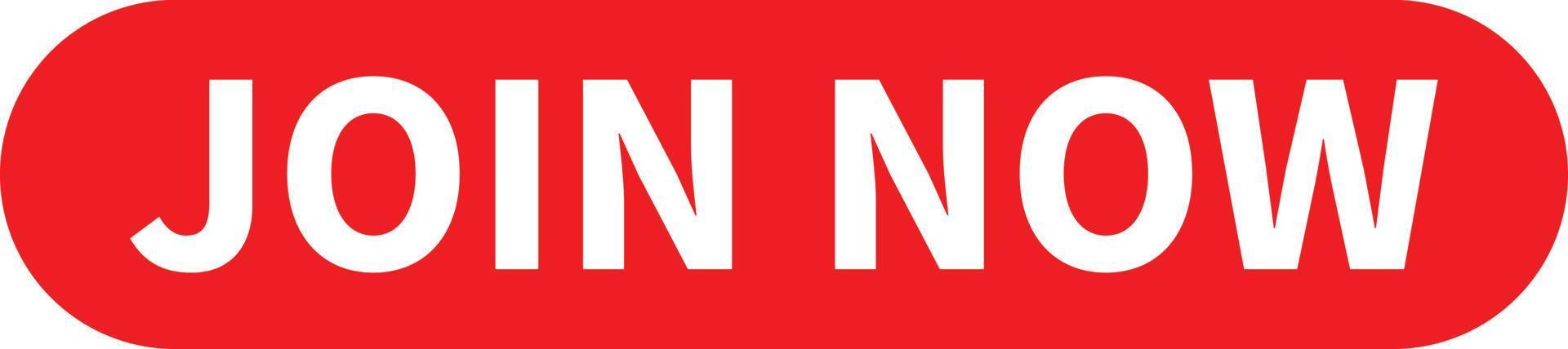 junte-se agora ícone no fundo branco. estilo plano. junte-se agora cante. botão vermelho junte-se agora. junte-se a nós agora botão web. vetor