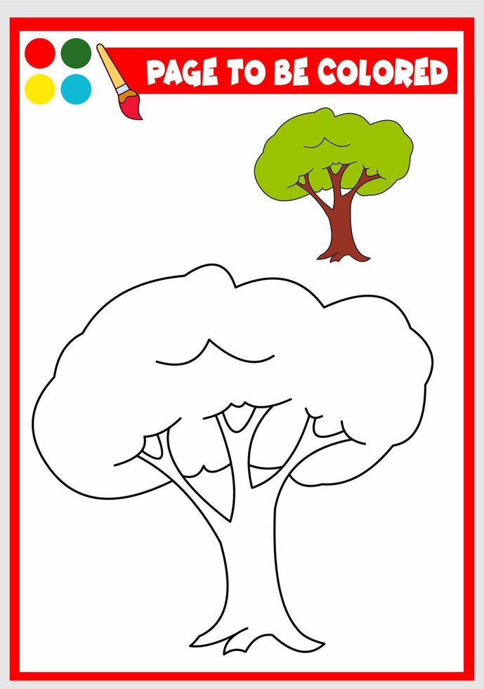livro de colorir para crianças. árvore vetor