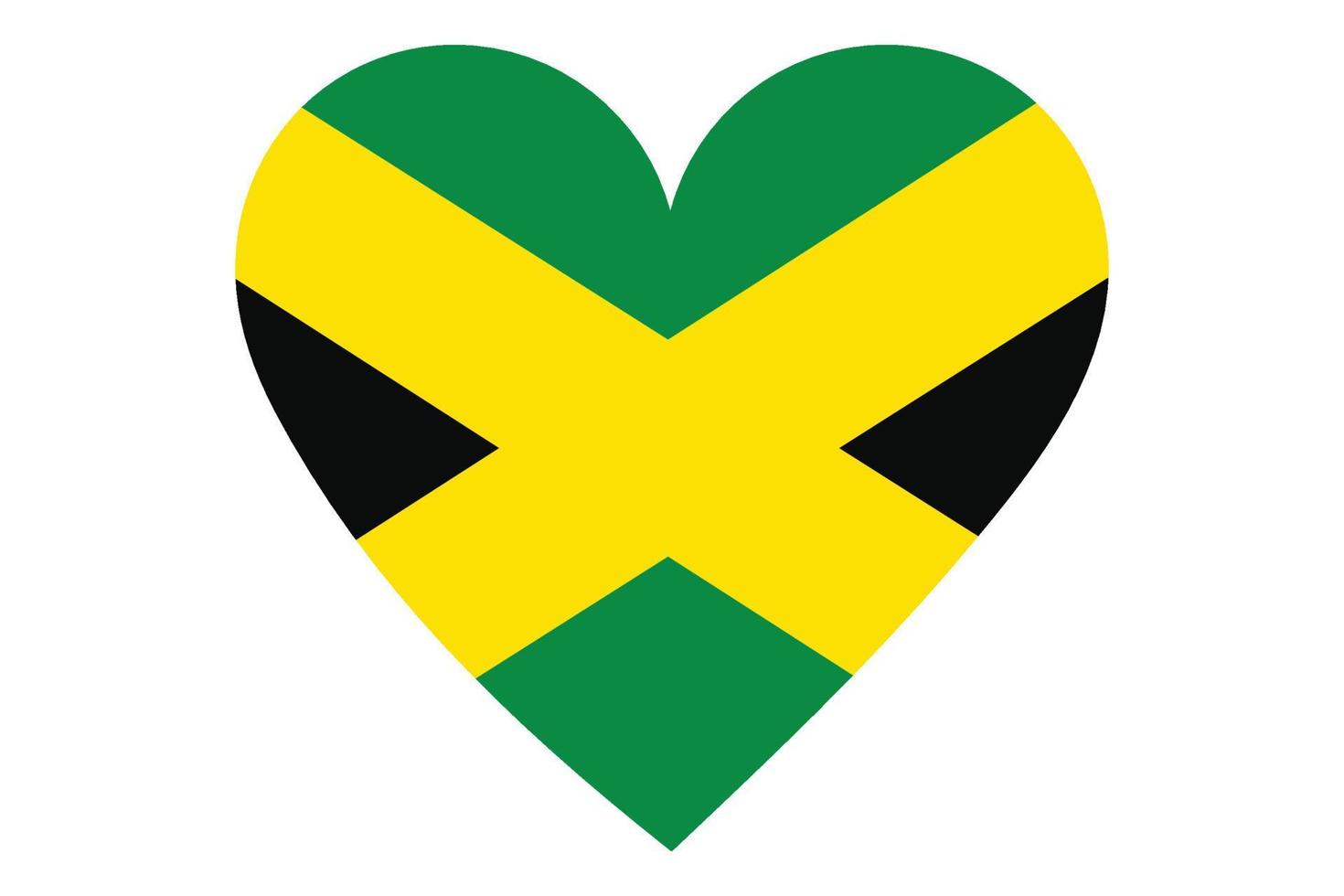 vetor de bandeira do coração da jamaica em fundo branco.