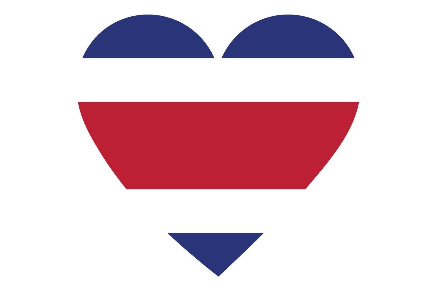 vetor de bandeira do coração da Costa Rica em fundo branco.