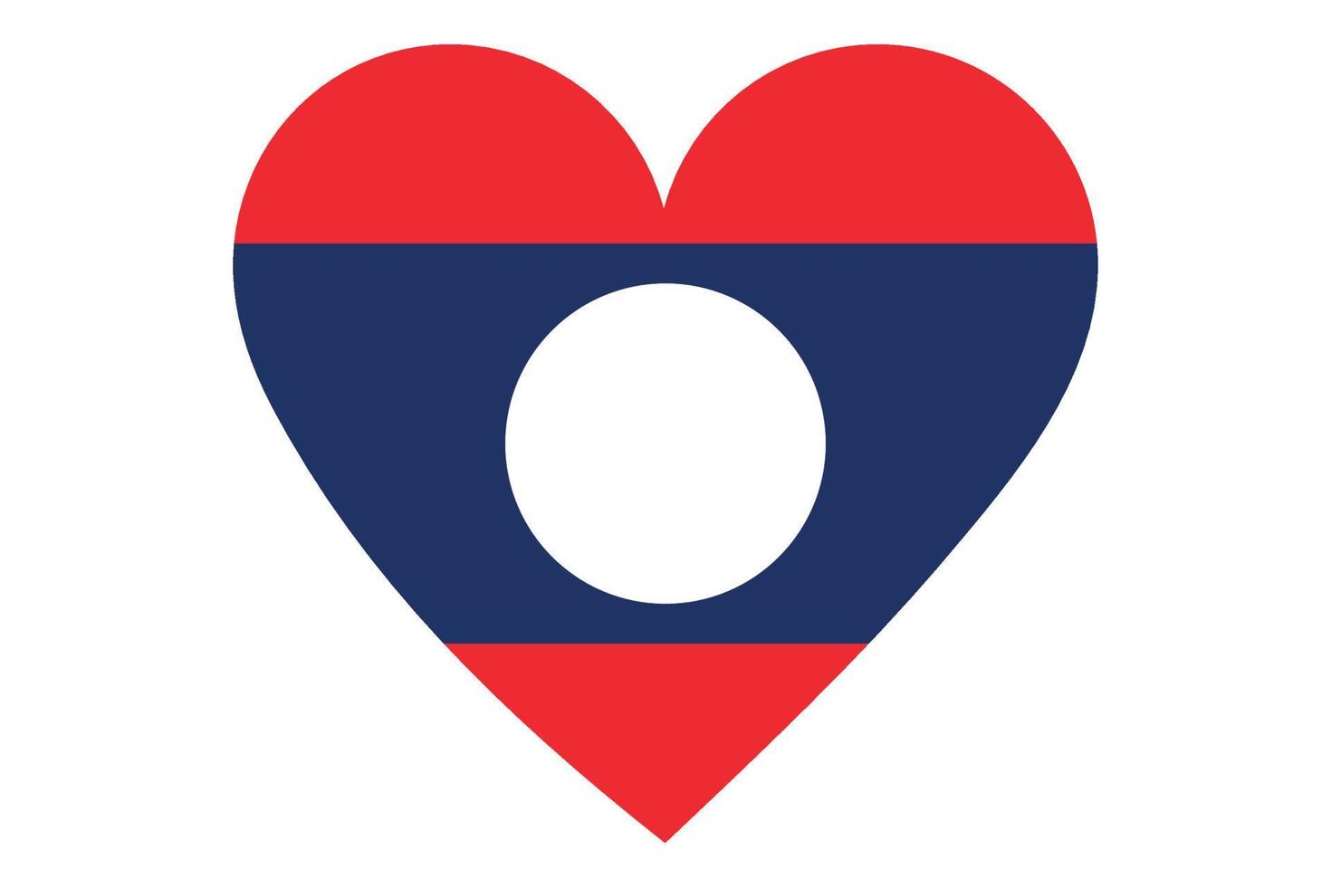 vetor de bandeira do coração do laos em fundo branco.