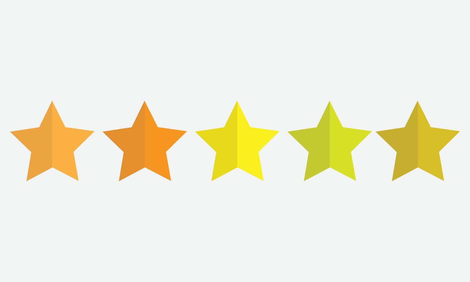ilustração vetorial de classificação de cinco estrelas dourada para revisão, recompensa e sucesso melhor classificação vetor