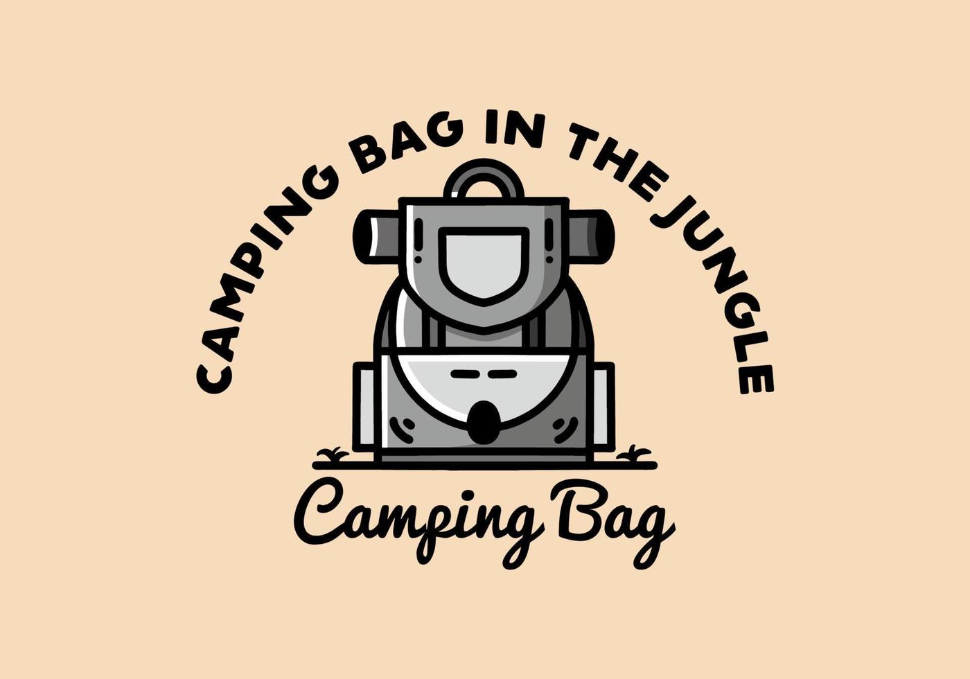 design de ilustração de bolsa de acampamento simples vetor