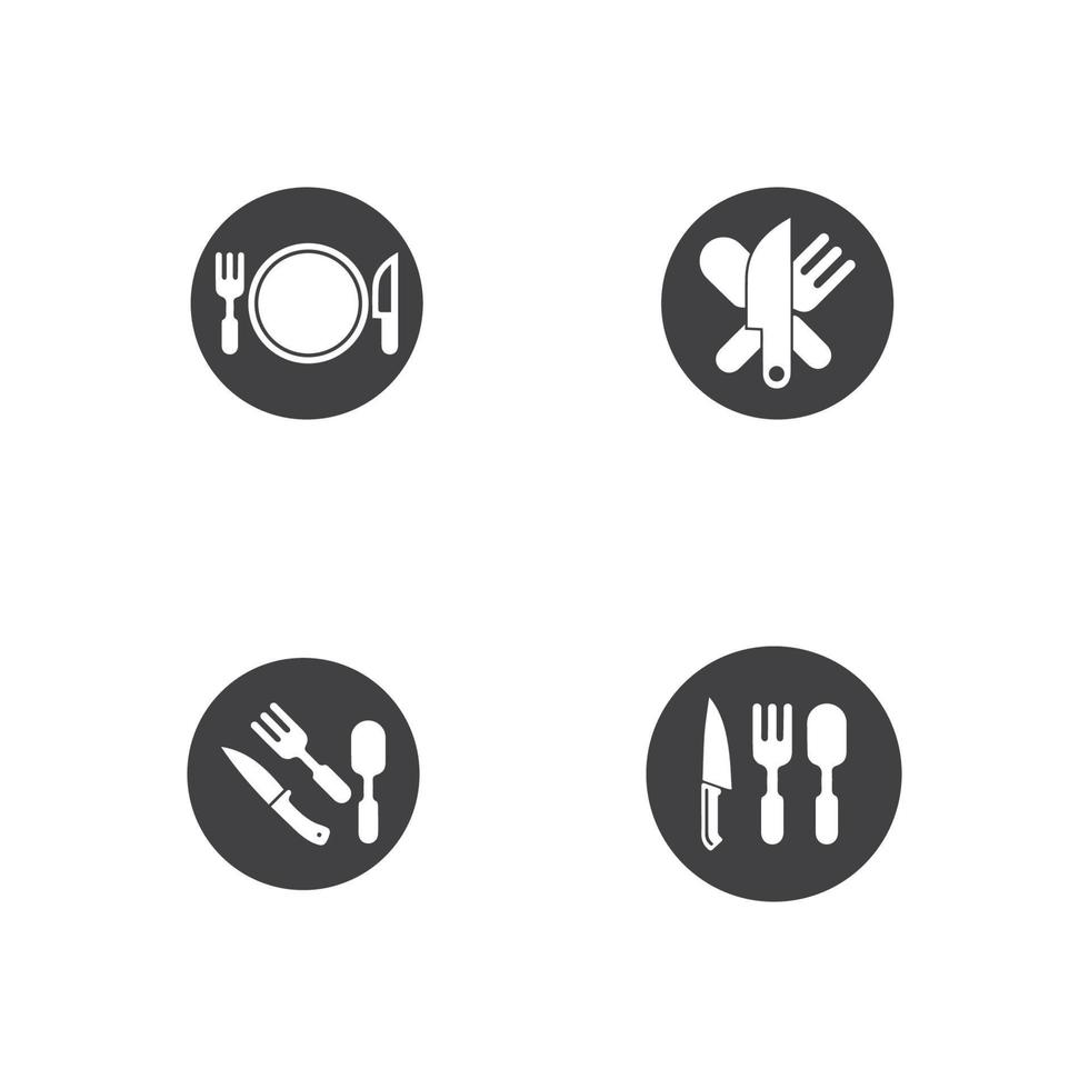 design de ícone de garfo, faca e colher vetor