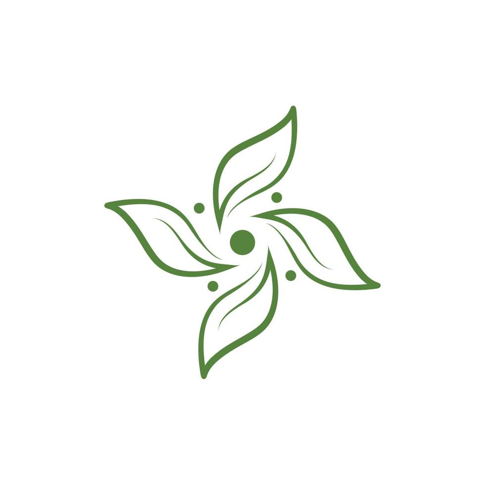 logotipos da ecologia de folhas verdes vetor