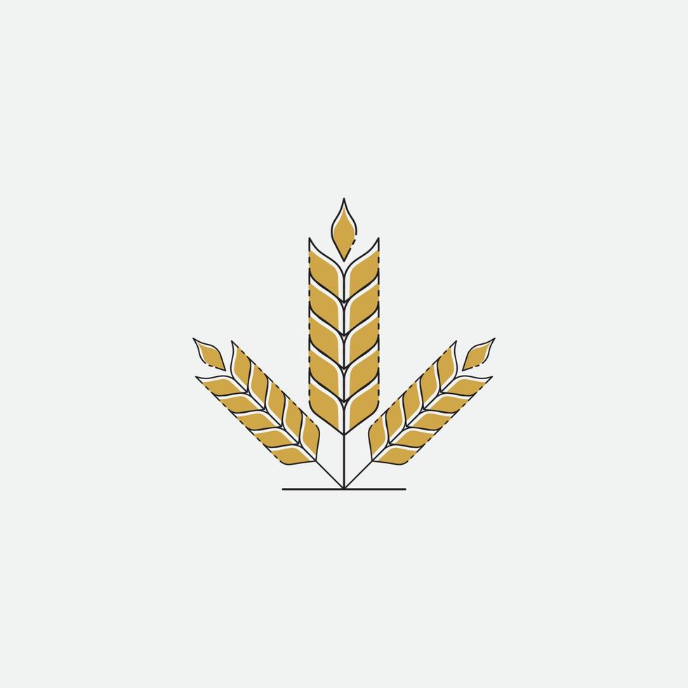 vetor de logotipo de trigo de agricultura