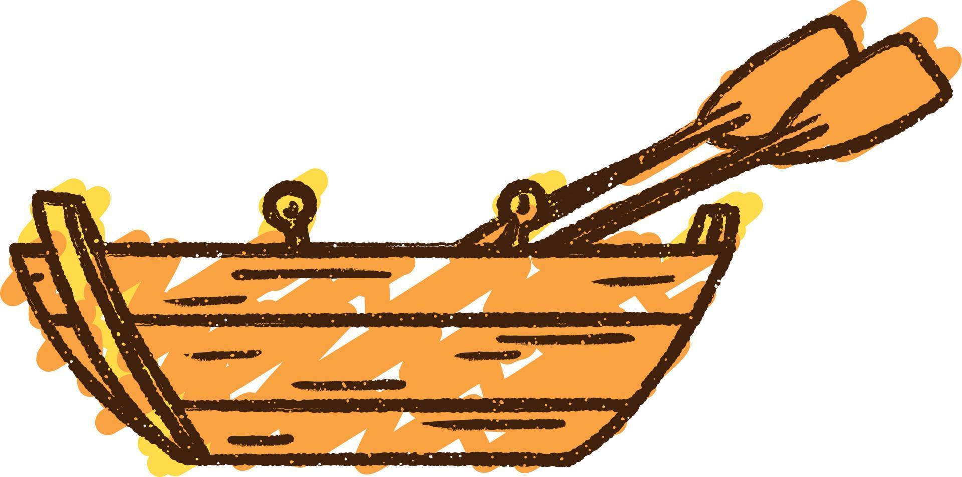 desenho de giz de barco a remo vetor
