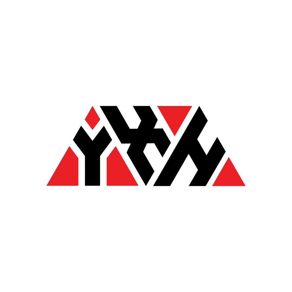 design de logotipo de letra de triângulo yxh com forma de triângulo. monograma de design de logotipo de triângulo yxh. modelo de logotipo de vetor de triângulo yxh com cor vermelha. yxh logotipo triangular logotipo simples, elegante e luxuoso. yxh
