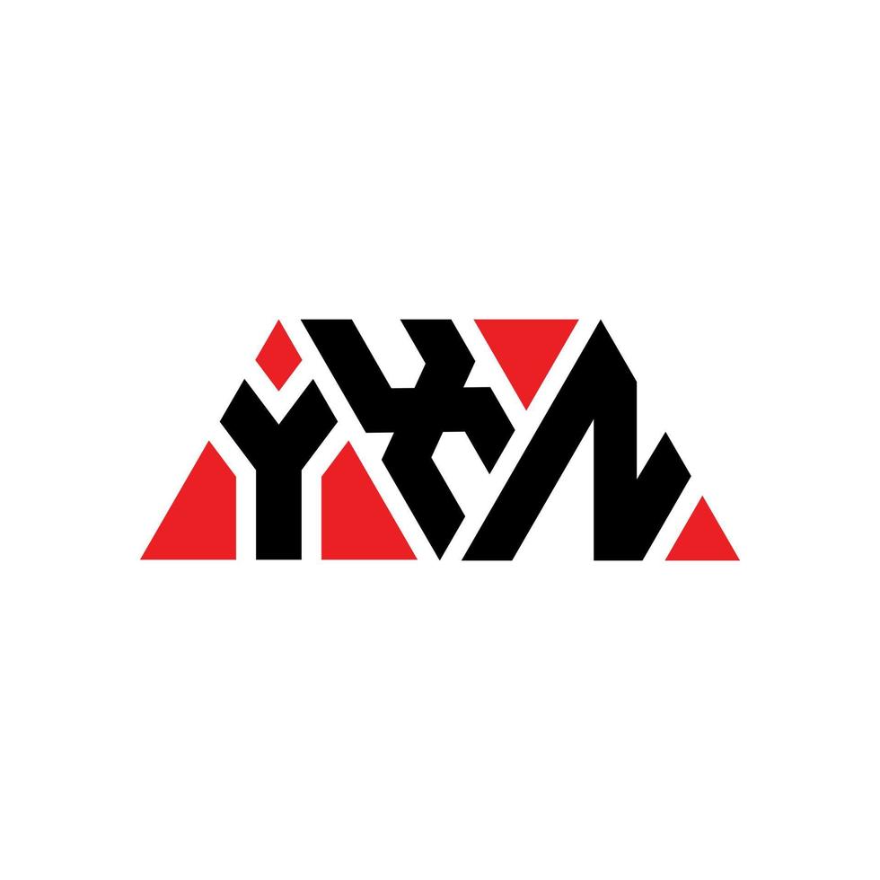 design de logotipo de letra triângulo yxn com forma de triângulo. monograma de design de logotipo de triângulo yxn. modelo de logotipo de vetor triângulo yxn com cor vermelha. logotipo triangular yxn logotipo simples, elegante e luxuoso. yxn