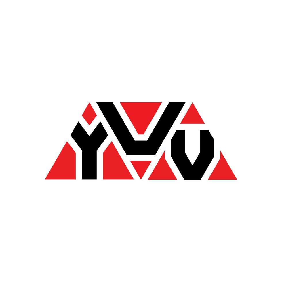 design de logotipo de letra de triângulo yuv com forma de triângulo. monograma de design de logotipo de triângulo yuv. modelo de logotipo de vetor de triângulo yuv com cor vermelha. logotipo triangular yuv logotipo simples, elegante e luxuoso. yuv