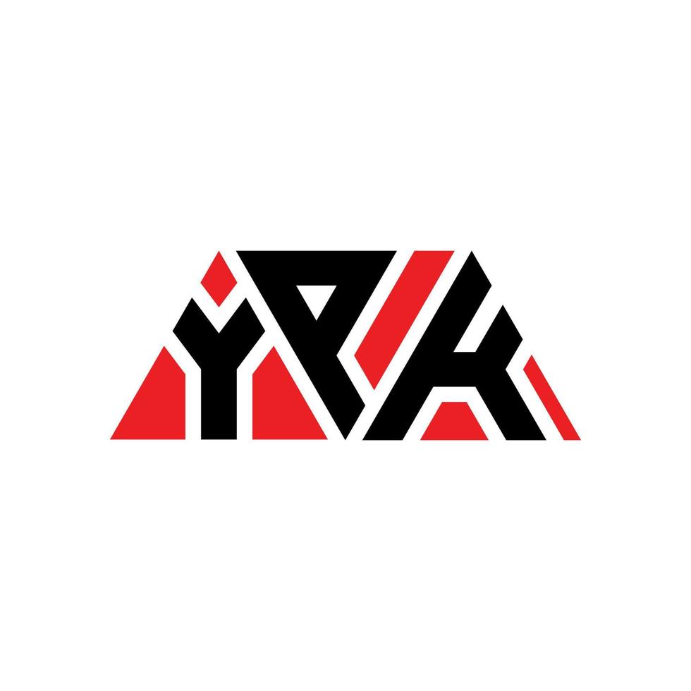 ypk design de logotipo de letra de triângulo com forma de triângulo. monograma de design de logotipo de triângulo ypk. modelo de logotipo de vetor de triângulo ypk com cor vermelha. logotipo triangular ypk logotipo simples, elegante e luxuoso. ypk