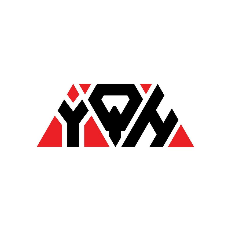 design de logotipo de letra de triângulo yqh com forma de triângulo. monograma de design de logotipo de triângulo yqh. modelo de logotipo de vetor de triângulo yqh com cor vermelha. logotipo triangular yqh logotipo simples, elegante e luxuoso. yqh