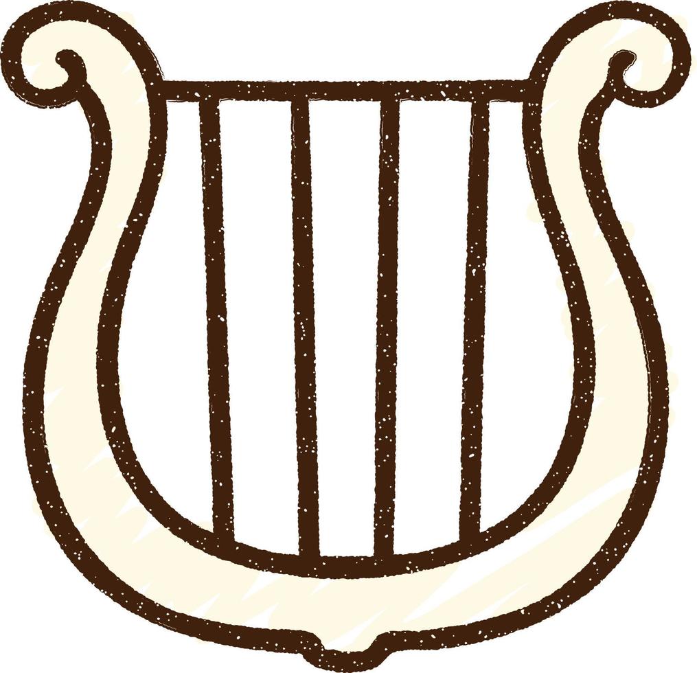 desenho de giz de harpa vetor
