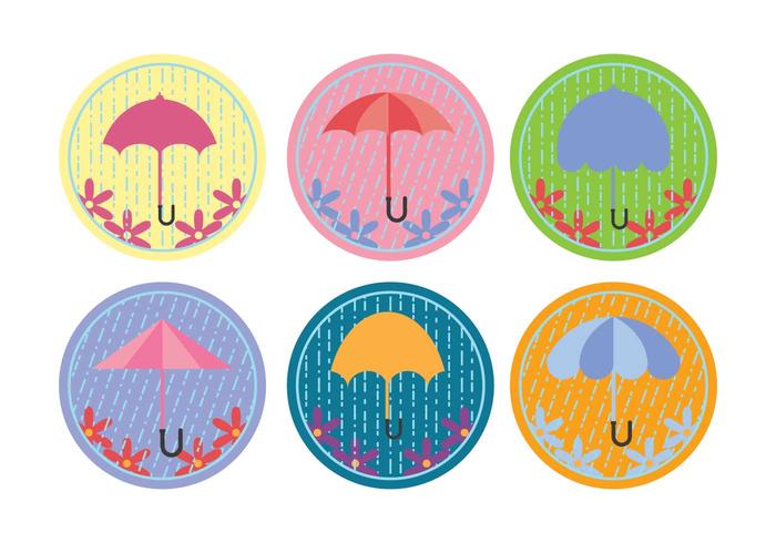 Vetores de guarda-chuva de chuveiro da primavera