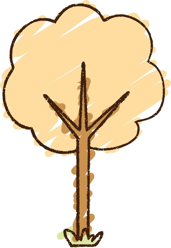 desenho de giz de árvore vetor