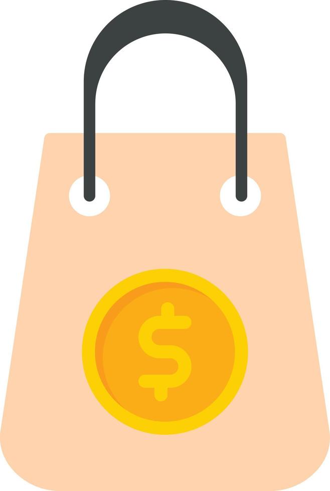 ícone plano de saco de compras vetor