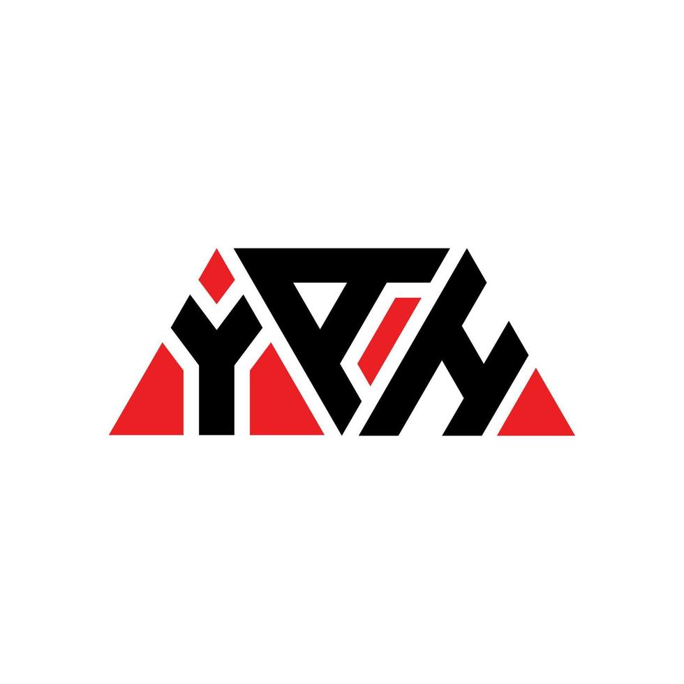 yah design de logotipo de letra de triângulo com forma de triângulo. yah monograma de design de logotipo de triângulo. modelo de logotipo de vetor de triângulo yah com cor vermelha. yah logotipo triangular logotipo simples, elegante e luxuoso. sim