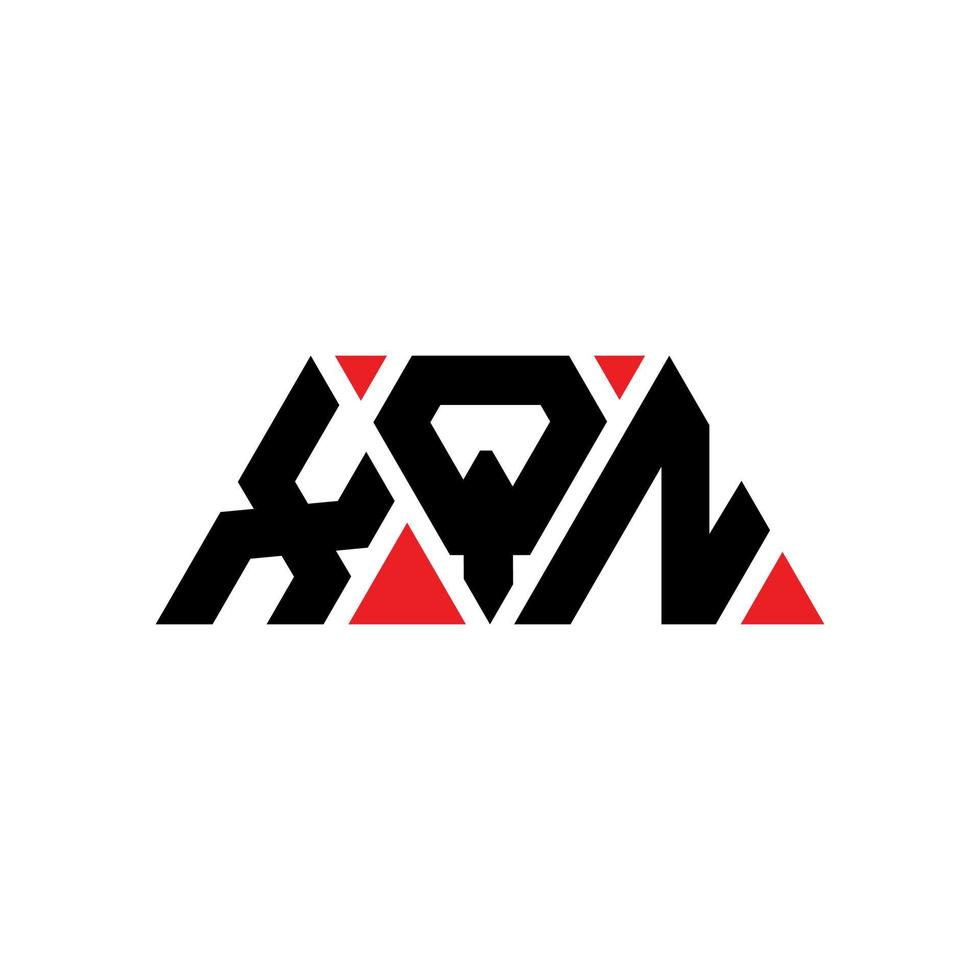 design de logotipo de letra de triângulo xqn com forma de triângulo. monograma de design de logotipo de triângulo xqn. modelo de logotipo de vetor de triângulo xqn com cor vermelha. logotipo triangular xqn logotipo simples, elegante e luxuoso. xqn