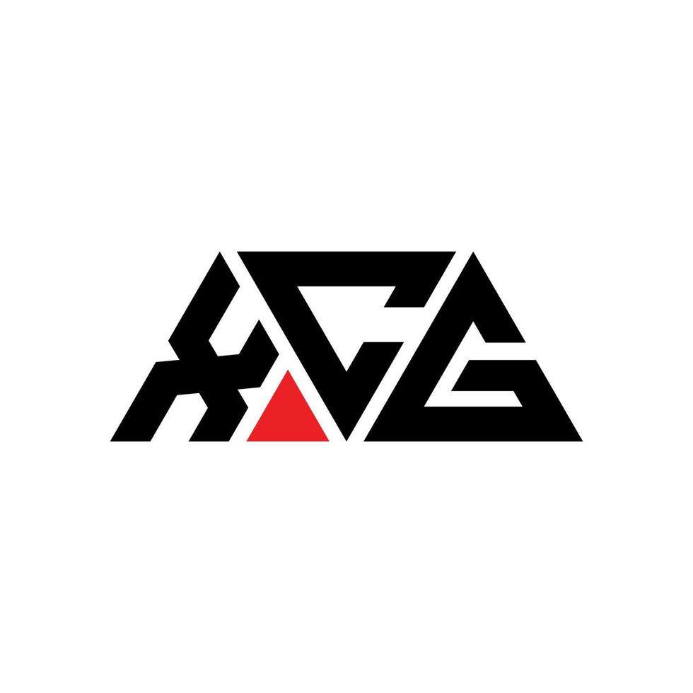 design de logotipo de letra de triângulo xcg com forma de triângulo. monograma de design de logotipo de triângulo xcg. modelo de logotipo de vetor de triângulo xcg com cor vermelha. xcg logotipo triangular logotipo simples, elegante e luxuoso. xcg