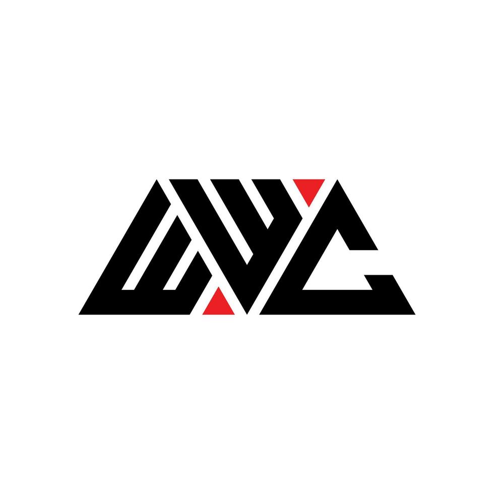 design de logotipo de letra triângulo wwc com forma de triângulo. monograma de design de logotipo de triângulo wwc. modelo de logotipo de vetor wwc triângulo com cor vermelha. logotipo triangular wwc logotipo simples, elegante e luxuoso. wwc