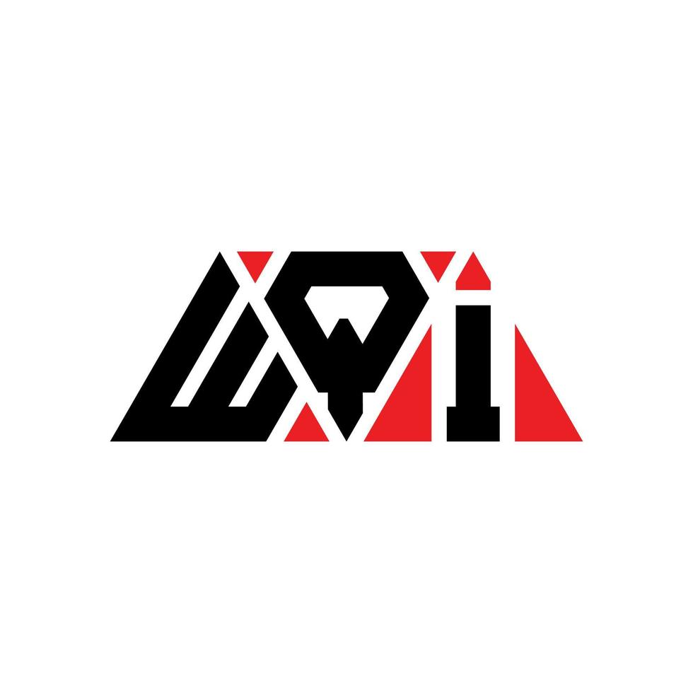 design de logotipo de letra de triângulo wqi com forma de triângulo. monograma de design de logotipo de triângulo wqi. modelo de logotipo de vetor de triângulo wqi com cor vermelha. logotipo triangular wqi logotipo simples, elegante e luxuoso. wqi