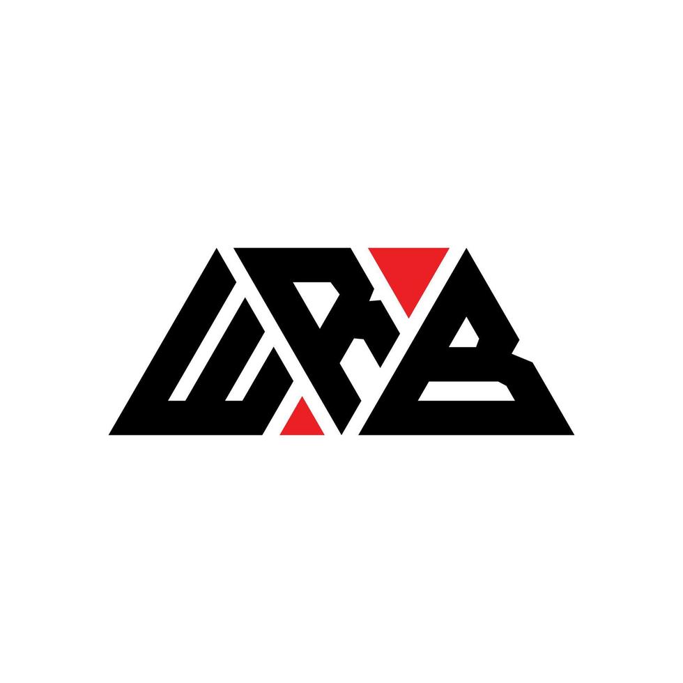 design de logotipo de letra triângulo wrb com forma de triângulo. monograma de design de logotipo de triângulo wrb. modelo de logotipo de vetor de triângulo wrb com cor vermelha. logotipo triangular wrb logotipo simples, elegante e luxuoso. wrb
