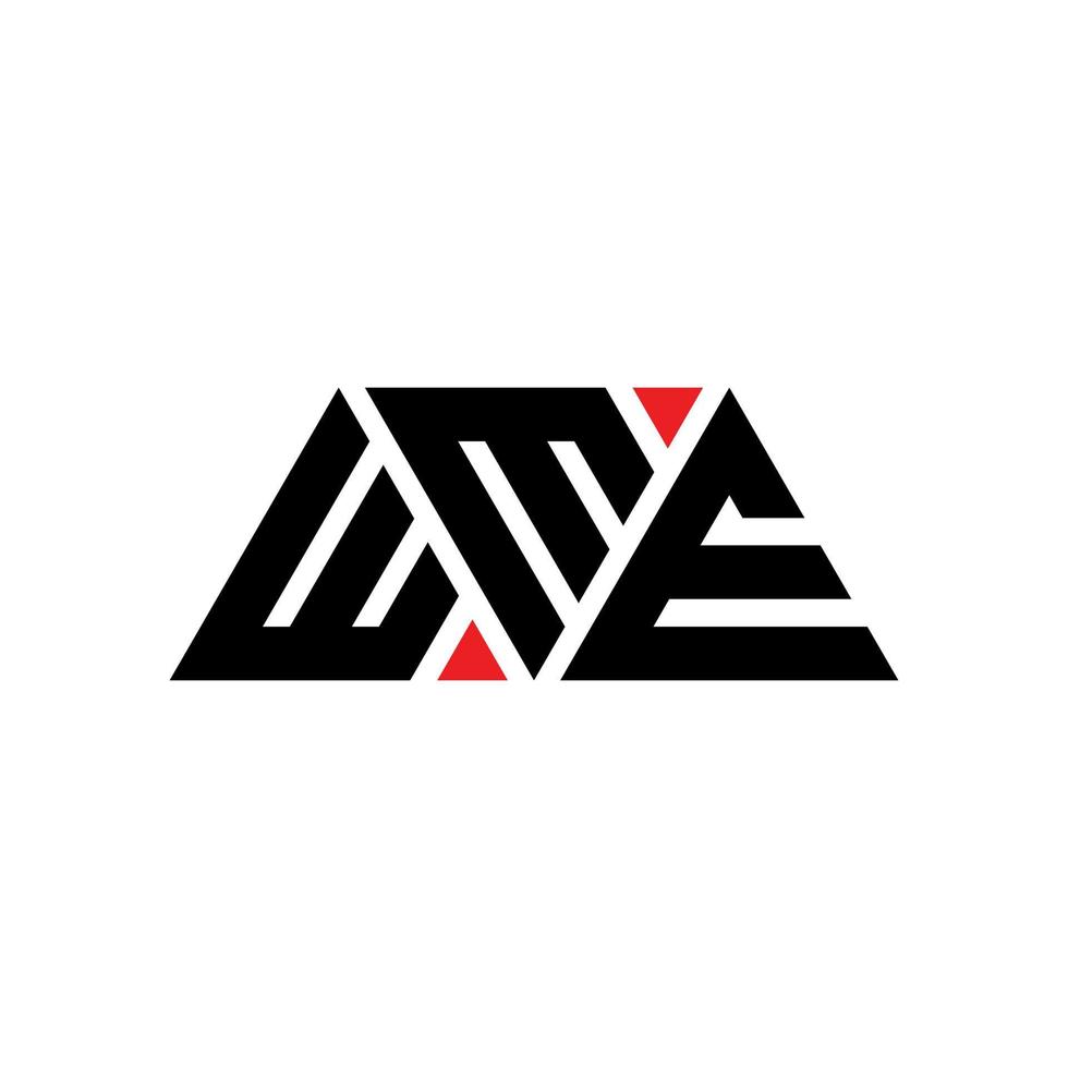 design de logotipo de letra triangular wme com forma de triângulo. monograma de design de logotipo de triângulo wme. modelo de logotipo de vetor de triângulo wme com cor vermelha. logotipo triangular wme logotipo simples, elegante e luxuoso. wme