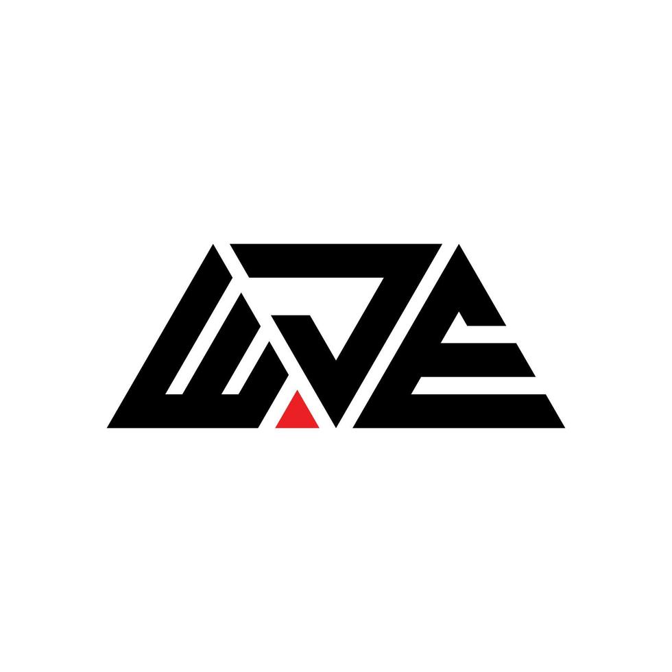 design de logotipo de letra triângulo wje com forma de triângulo. monograma de design de logotipo de triângulo wje. modelo de logotipo de vetor de triângulo wje com cor vermelha. logotipo triangular wje logotipo simples, elegante e luxuoso. wje