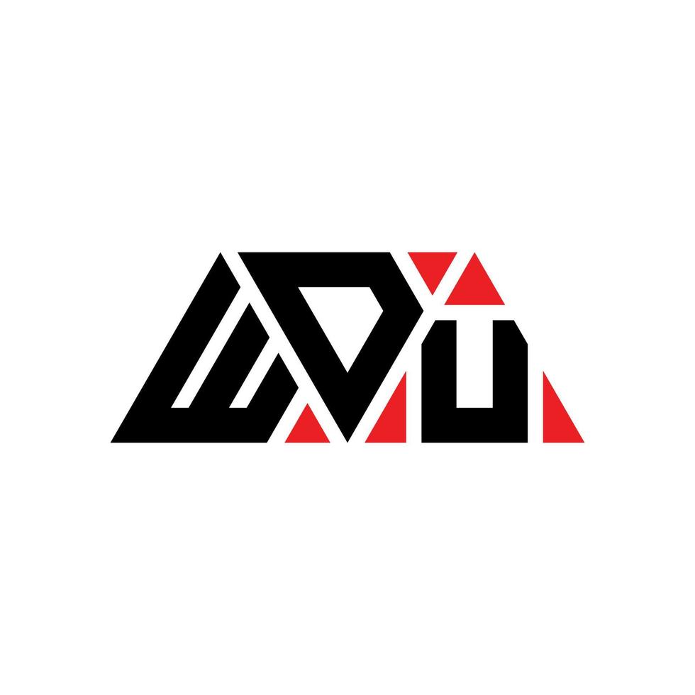 design de logotipo de letra triângulo wdu com forma de triângulo. monograma de design de logotipo de triângulo wdu. modelo de logotipo de vetor de triângulo wdu com cor vermelha. logotipo triangular wdu logotipo simples, elegante e luxuoso. wdu