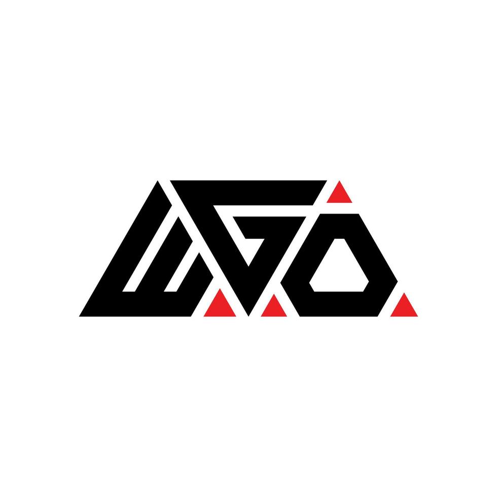 design de logotipo de letra triangular wgo com forma de triângulo. monograma de design de logotipo de triângulo wgo. modelo de logotipo de vetor wgo triângulo com cor vermelha. logotipo triangular wgo logotipo simples, elegante e luxuoso. wgo
