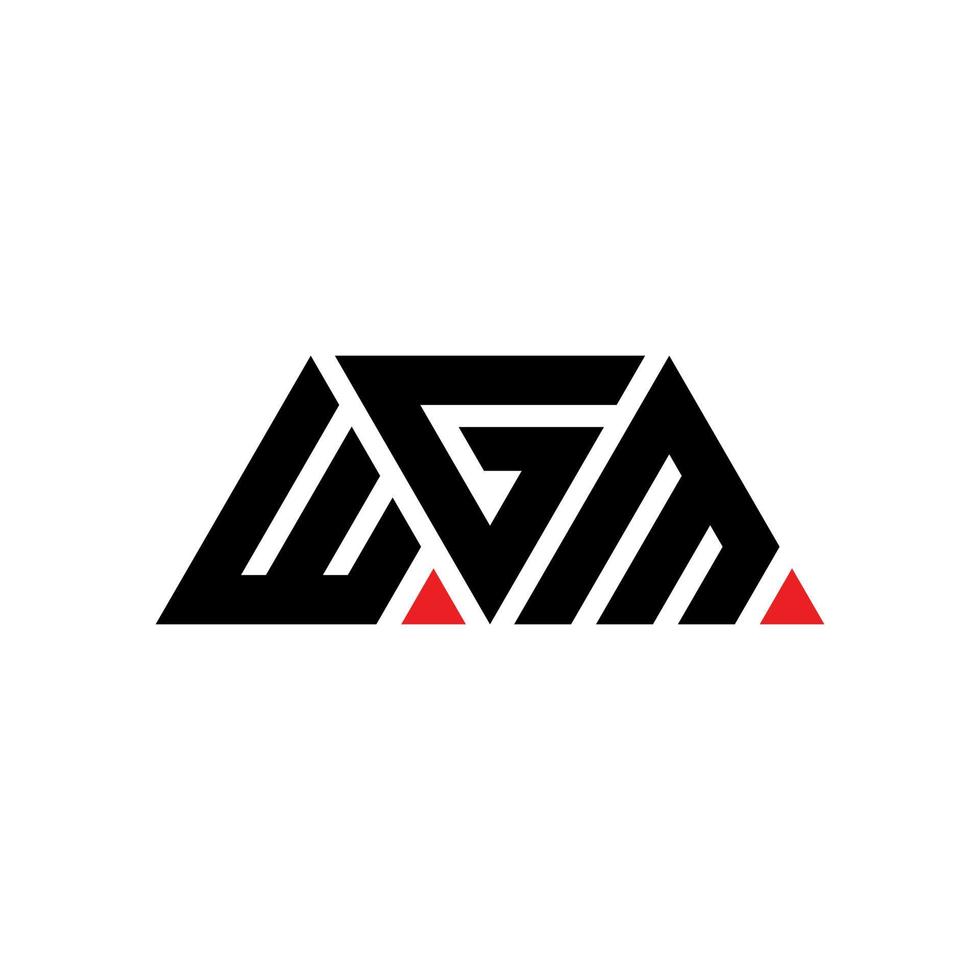 design de logotipo de letra de triângulo wgm com forma de triângulo. monograma de design de logotipo de triângulo wgm. modelo de logotipo de vetor de triângulo wgm com cor vermelha. logotipo triangular wgm logotipo simples, elegante e luxuoso. wgm