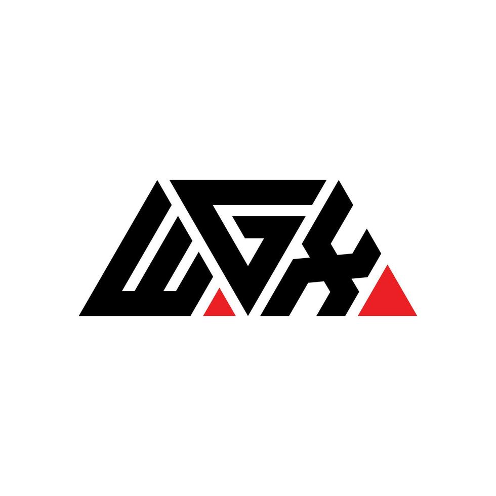 design de logotipo de letra triângulo wgx com forma de triângulo. monograma de design de logotipo de triângulo wgx. modelo de logotipo de vetor de triângulo wgx com cor vermelha. logotipo triangular wgx logotipo simples, elegante e luxuoso. wgx