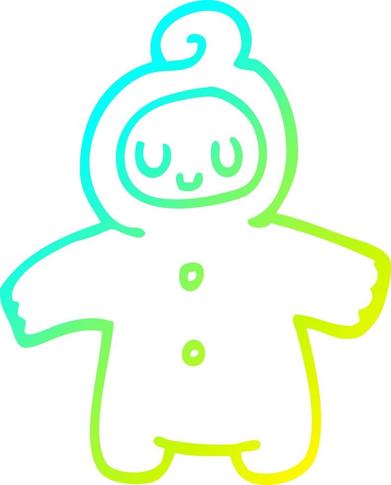 desenho de linha de gradiente frio desenho animado bebê humano vetor