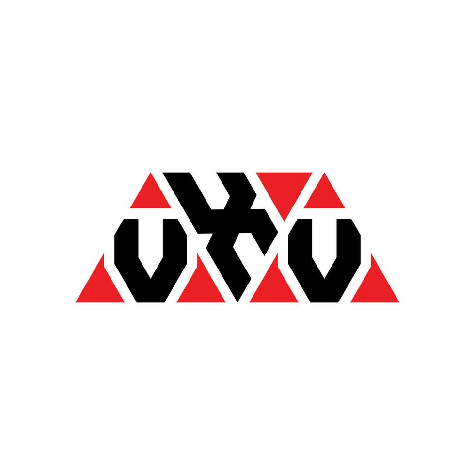 design de logotipo de letra de triângulo vxv com forma de triângulo. monograma de design de logotipo de triângulo vxv. modelo de logotipo de vetor de triângulo vxv com cor vermelha. logotipo triangular vxv logotipo simples, elegante e luxuoso. vxv