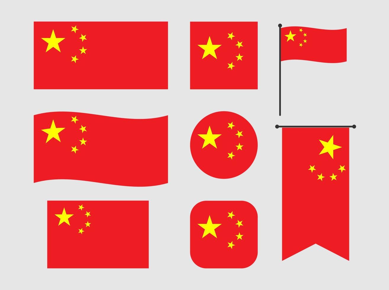 pacote de bandeira da china vetor