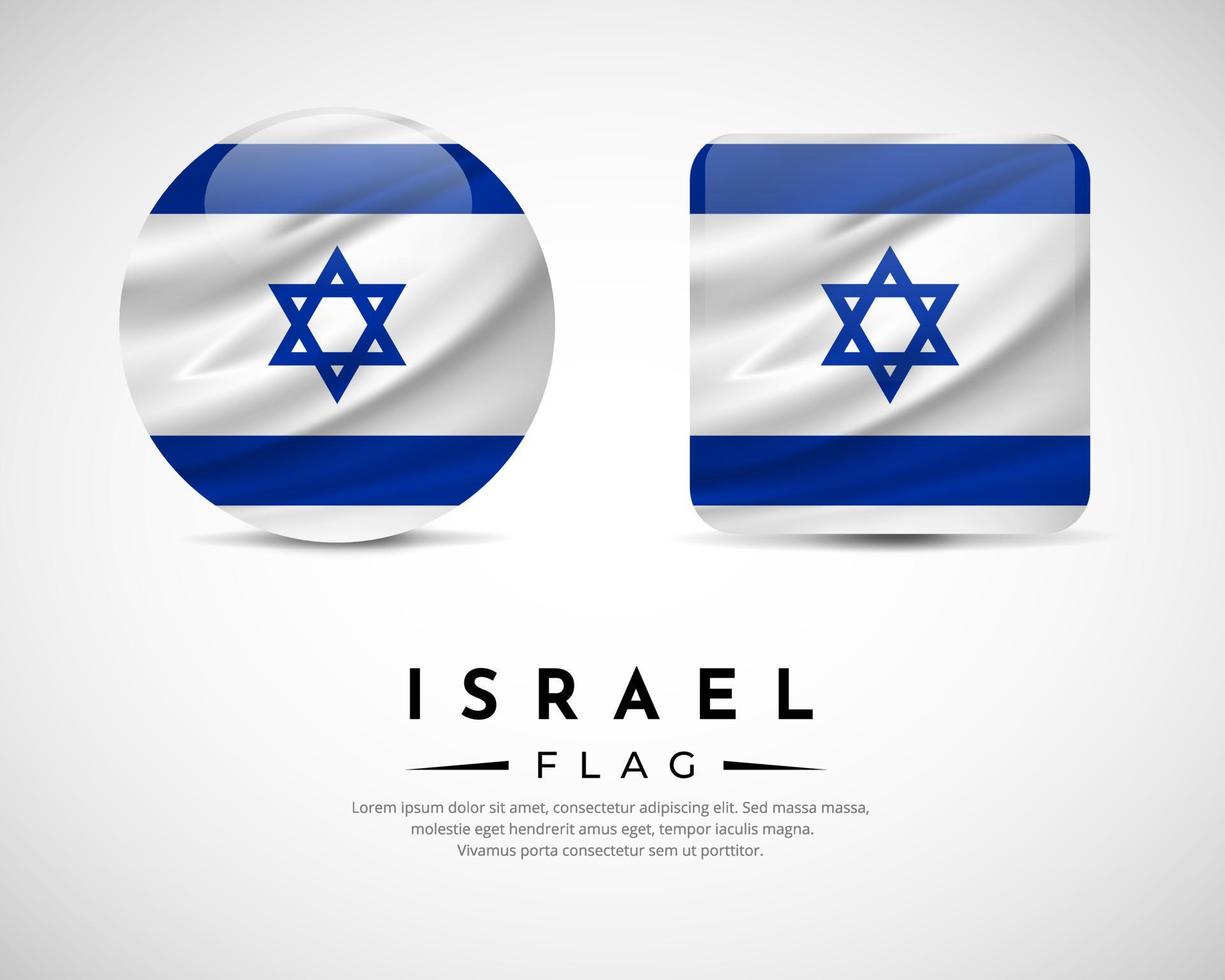 coleção de ícone do emblema da bandeira de israel. vetor de ícone de símbolo de bandeira de israel.