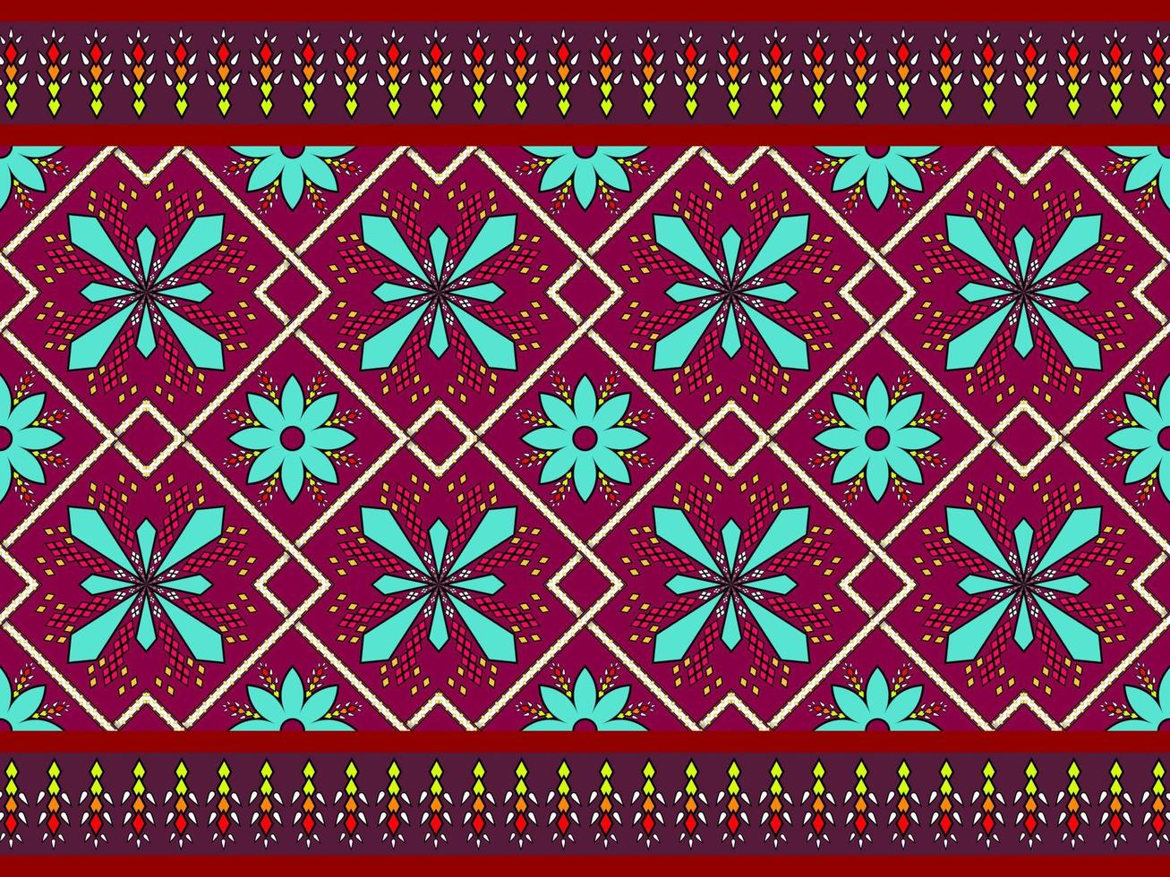 geométrico étnico oriental ikat padrão design tradicional para plano de fundo, tapete, papel de parede, roupas, embrulho, batik, tecido, ilustração vetorial. estilo bordado. vetor